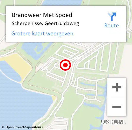 Locatie op kaart van de 112 melding: Brandweer Met Spoed Naar Scherpenisse, Geertruidaweg op 23 mei 2017 08:42