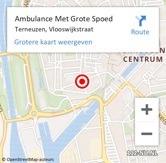 Locatie op kaart van de 112 melding: Ambulance Met Grote Spoed Naar Terneuzen, Vlooswijkstraat op 23 mei 2017 08:53