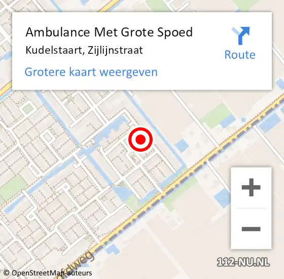 Locatie op kaart van de 112 melding: Ambulance Met Grote Spoed Naar Kudelstaart, Zijlijnstraat op 23 mei 2017 09:37