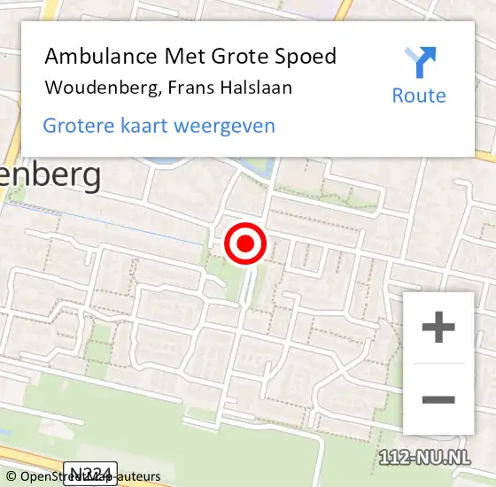 Locatie op kaart van de 112 melding: Ambulance Met Grote Spoed Naar Woudenberg, Frans Halslaan op 23 mei 2017 10:44