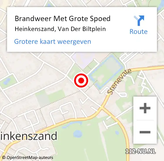 Locatie op kaart van de 112 melding: Brandweer Met Grote Spoed Naar Heinkenszand, Van Der Biltplein op 23 mei 2017 10:46