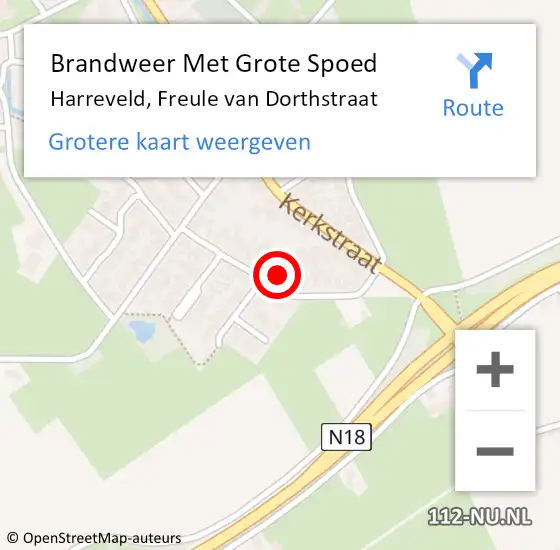 Locatie op kaart van de 112 melding: Brandweer Met Grote Spoed Naar Harreveld, Freule van Dorthstraat op 23 mei 2017 10:49