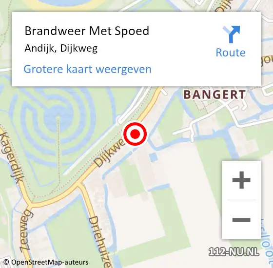 Locatie op kaart van de 112 melding: Brandweer Met Spoed Naar Andijk, Dijkweg op 23 mei 2017 12:54