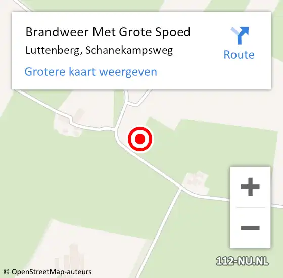 Locatie op kaart van de 112 melding: Brandweer Met Grote Spoed Naar Luttenberg, Schanekampsweg op 23 mei 2017 13:02