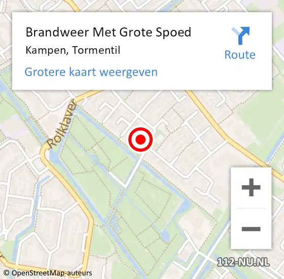 Locatie op kaart van de 112 melding: Brandweer Met Grote Spoed Naar Kampen, Tormentil op 23 mei 2017 14:05