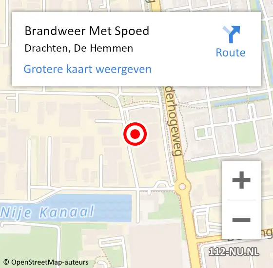 Locatie op kaart van de 112 melding: Brandweer Met Spoed Naar Drachten, De Hemmen op 23 mei 2017 14:53