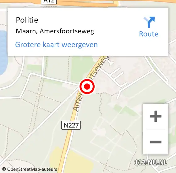 Locatie op kaart van de 112 melding: Politie Maarn, Amersfoortseweg op 23 mei 2017 14:59