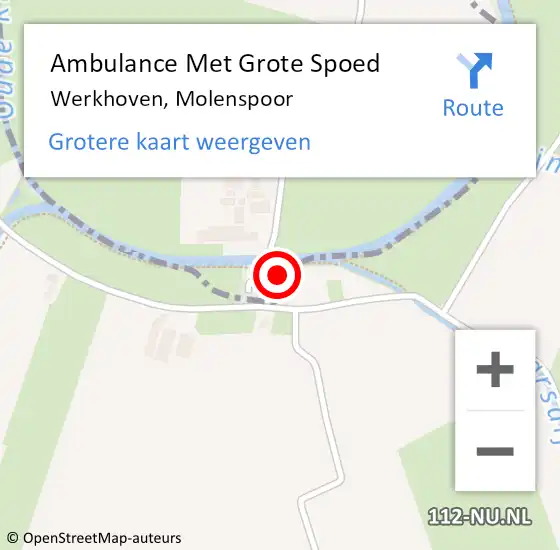 Locatie op kaart van de 112 melding: Ambulance Met Grote Spoed Naar Werkhoven, Molenspoor op 23 mei 2017 15:38