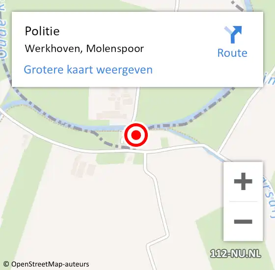 Locatie op kaart van de 112 melding: Politie Werkhoven, Molenspoor op 23 mei 2017 15:40