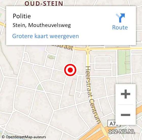 Locatie op kaart van de 112 melding: Politie Stein, Moutheuvelsweg op 23 mei 2017 16:09