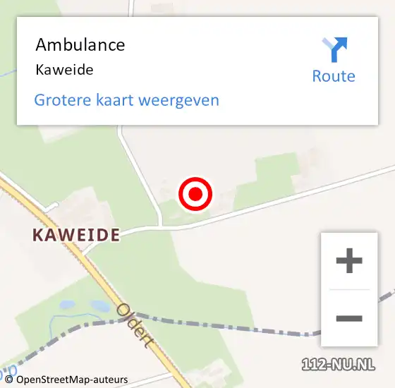 Locatie op kaart van de 112 melding: Ambulance Kaweide op 23 mei 2017 17:29