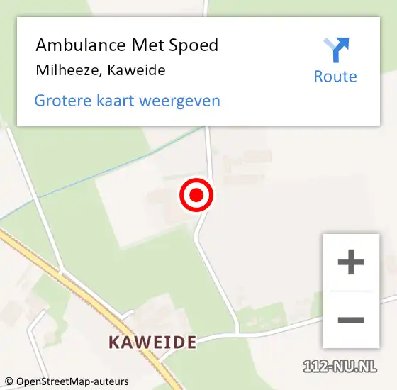 Locatie op kaart van de 112 melding: Ambulance Met Spoed Naar Milheeze, Kaweide op 23 mei 2017 17:45