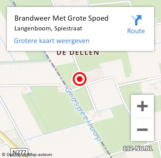 Locatie op kaart van de 112 melding: Brandweer Met Grote Spoed Naar Langenboom, Spiestraat op 23 mei 2017 18:29