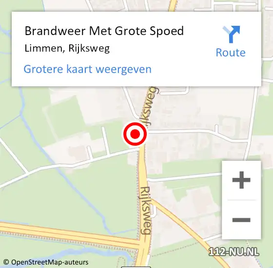 Locatie op kaart van de 112 melding: Brandweer Met Grote Spoed Naar Limmen, Rijksweg op 21 januari 2014 12:41