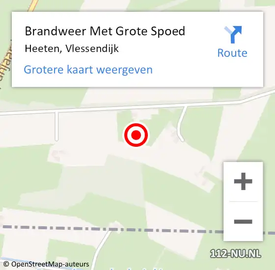 Locatie op kaart van de 112 melding: Brandweer Met Grote Spoed Naar Heeten, Vlessendijk op 21 januari 2014 12:41