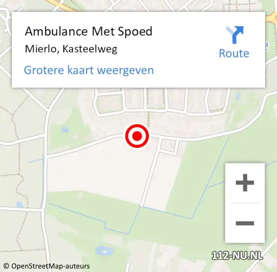 Locatie op kaart van de 112 melding: Ambulance Met Spoed Naar Mierlo, Kasteelweg op 23 mei 2017 19:23