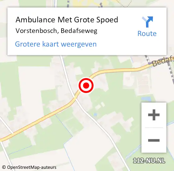Locatie op kaart van de 112 melding: Ambulance Met Grote Spoed Naar Vorstenbosch, Bedafseweg op 19 september 2013 23:33