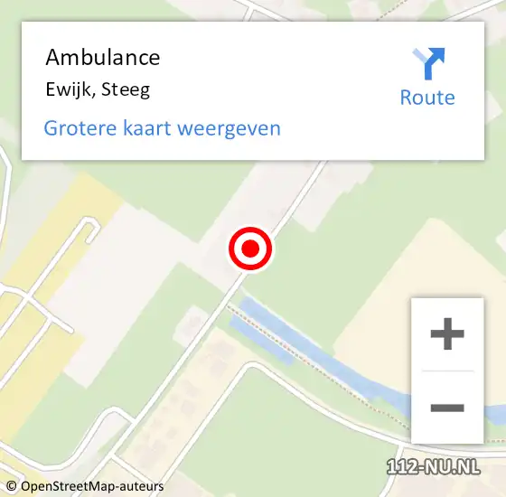 Locatie op kaart van de 112 melding: Ambulance Ewijk, Steeg op 23 mei 2017 21:09