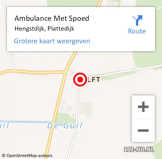 Locatie op kaart van de 112 melding: Ambulance Met Spoed Naar Hengstdijk, Plattedijk op 23 mei 2017 21:19