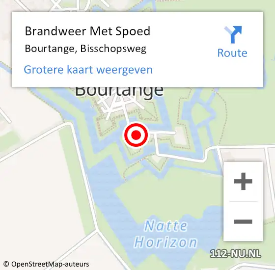 Locatie op kaart van de 112 melding: Brandweer Met Spoed Naar Bourtange, Bisschopsweg op 23 mei 2017 21:30