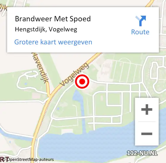 Locatie op kaart van de 112 melding: Brandweer Met Spoed Naar Hengstdijk, Vogelweg op 23 mei 2017 21:48