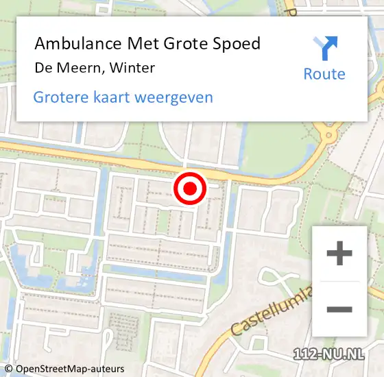 Locatie op kaart van de 112 melding: Ambulance Met Grote Spoed Naar De Meern, Winter op 23 mei 2017 22:20