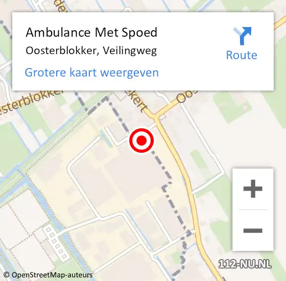 Locatie op kaart van de 112 melding: Ambulance Met Spoed Naar Oosterblokker, Veilingweg op 24 mei 2017 01:07