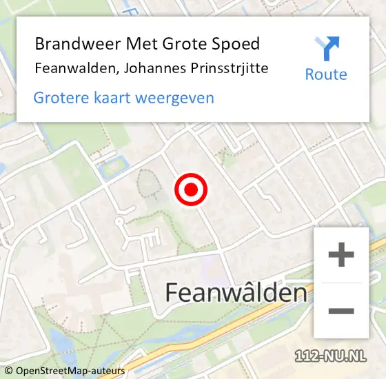 Locatie op kaart van de 112 melding: Brandweer Met Grote Spoed Naar Feanwalden, Johannes Prinsstrjitte op 24 mei 2017 03:03