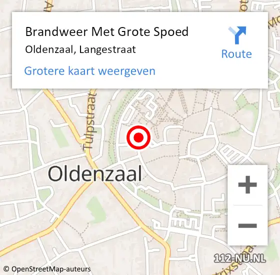 Locatie op kaart van de 112 melding: Brandweer Met Grote Spoed Naar Oldenzaal, Langestraat op 24 mei 2017 04:24