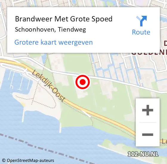 Locatie op kaart van de 112 melding: Brandweer Met Grote Spoed Naar Schoonhoven, Tiendweg op 24 mei 2017 04:57