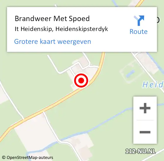 Locatie op kaart van de 112 melding: Brandweer Met Spoed Naar It Heidenskip, Heidenskipsterdyk op 24 mei 2017 07:31