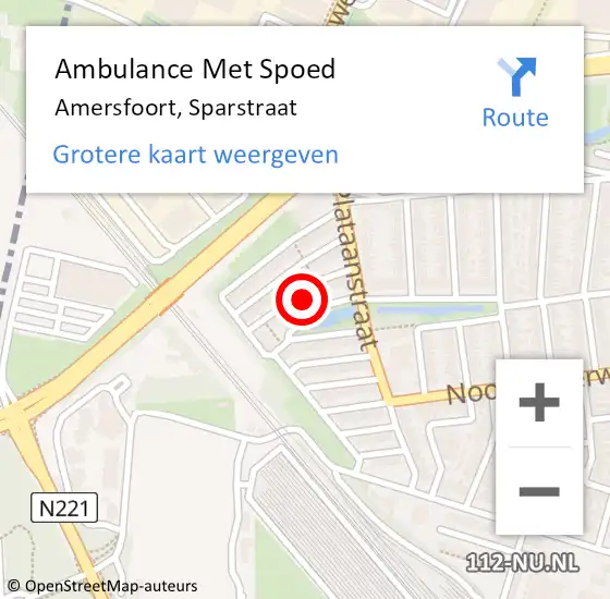 Locatie op kaart van de 112 melding: Ambulance Met Spoed Naar Amersfoort, Sparstraat op 21 januari 2014 13:15