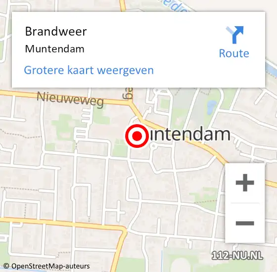 Locatie op kaart van de 112 melding: Brandweer Muntendam op 24 mei 2017 07:49