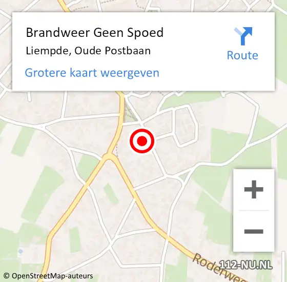 Locatie op kaart van de 112 melding: Brandweer Geen Spoed Naar Liempde, Oude Postbaan op 24 mei 2017 07:55