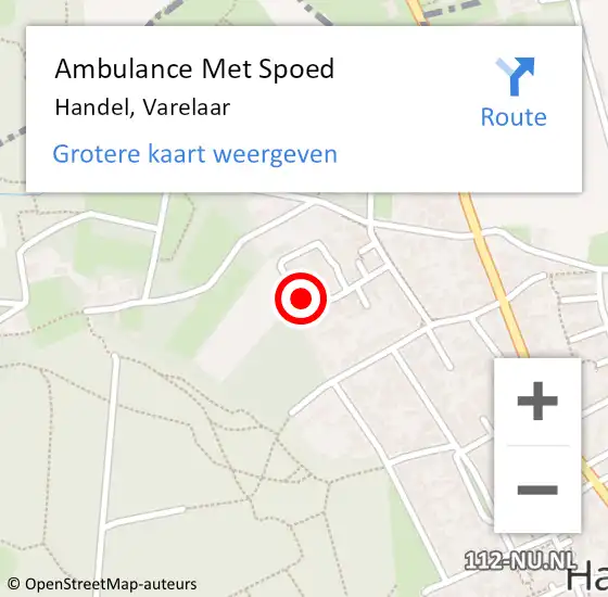 Locatie op kaart van de 112 melding: Ambulance Met Spoed Naar Handel, Varelaar op 24 mei 2017 08:15