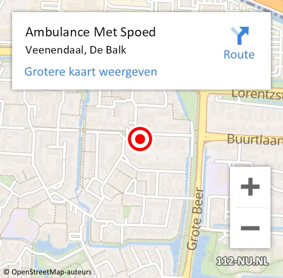 Locatie op kaart van de 112 melding: Ambulance Met Spoed Naar Veenendaal, De Balk op 24 mei 2017 08:19