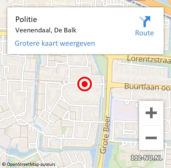 Locatie op kaart van de 112 melding: Politie Veenendaal, De Balk op 24 mei 2017 08:20