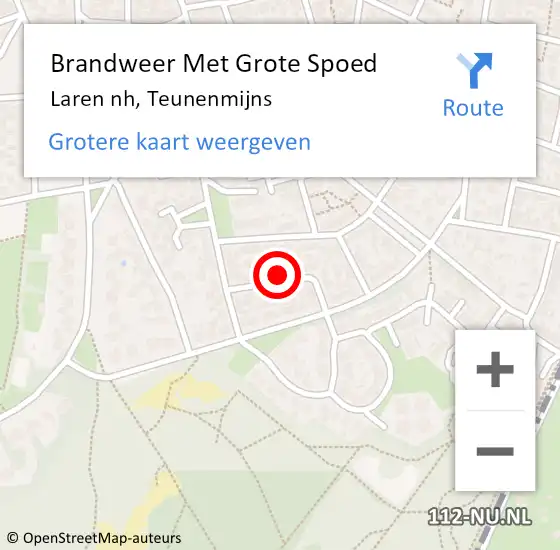 Locatie op kaart van de 112 melding: Brandweer Met Grote Spoed Naar Laren nh, Teunenmijns op 24 mei 2017 08:29