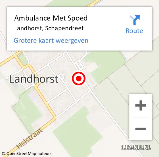 Locatie op kaart van de 112 melding: Ambulance Met Spoed Naar Landhorst, Schapendreef op 24 mei 2017 08:53