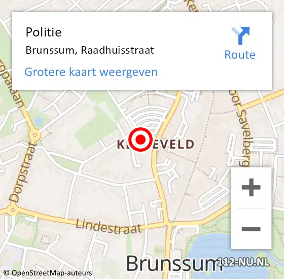 Locatie op kaart van de 112 melding: Politie Brunssum, Raadhuisstraat op 24 mei 2017 09:23