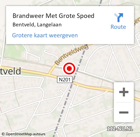 Locatie op kaart van de 112 melding: Brandweer Met Grote Spoed Naar Bentveld, Langelaan op 24 mei 2017 09:42