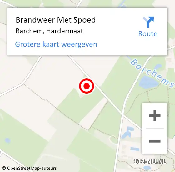 Locatie op kaart van de 112 melding: Brandweer Met Spoed Naar Barchem, Hardermaat op 24 mei 2017 10:29