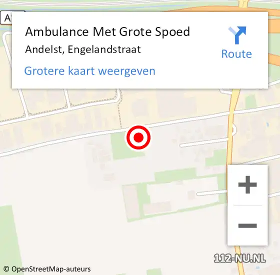 Locatie op kaart van de 112 melding: Ambulance Met Grote Spoed Naar Andelst, Engelandstraat op 24 mei 2017 11:44