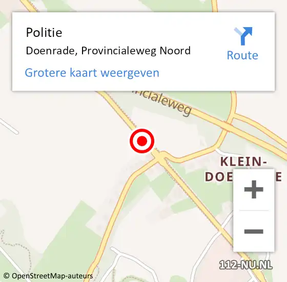 Locatie op kaart van de 112 melding: Politie Oirsbeek, Provincialeweg Noord op 24 mei 2017 12:04