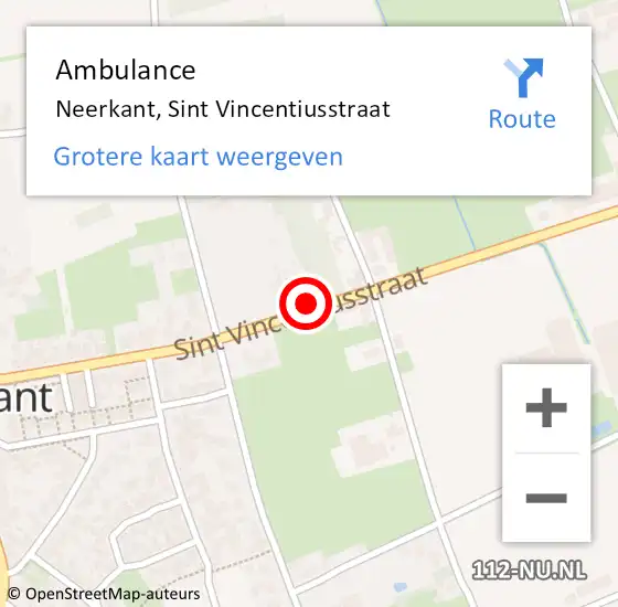 Locatie op kaart van de 112 melding: Ambulance Neerkant, Sint Vincentiusstraat op 24 mei 2017 12:30