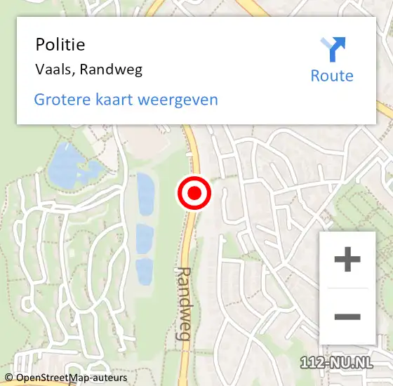 Locatie op kaart van de 112 melding: Politie Vaals, Randweg op 24 mei 2017 12:49