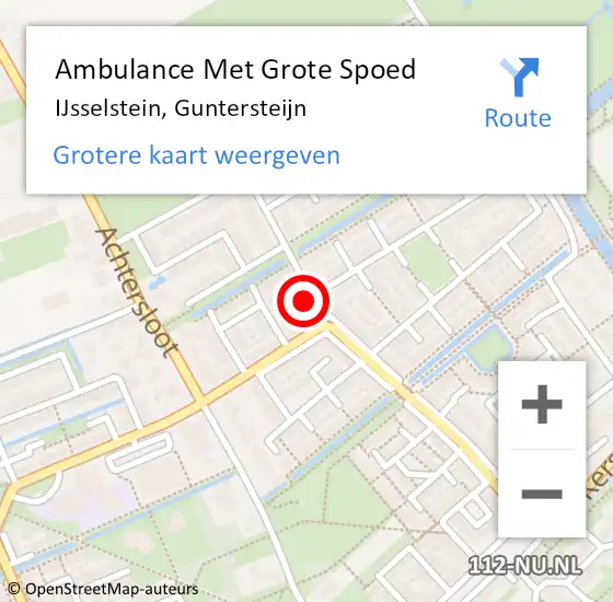 Locatie op kaart van de 112 melding: Ambulance Met Grote Spoed Naar IJsselstein, Guntersteijn op 24 mei 2017 13:08