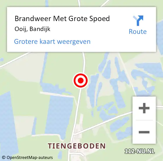 Locatie op kaart van de 112 melding: Brandweer Met Grote Spoed Naar Ooij, Bandijk op 19 september 2013 23:50