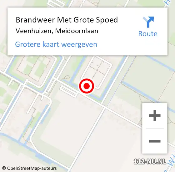 Locatie op kaart van de 112 melding: Brandweer Met Grote Spoed Naar Veenhuizen, Meidoornlaan op 24 mei 2017 13:54
