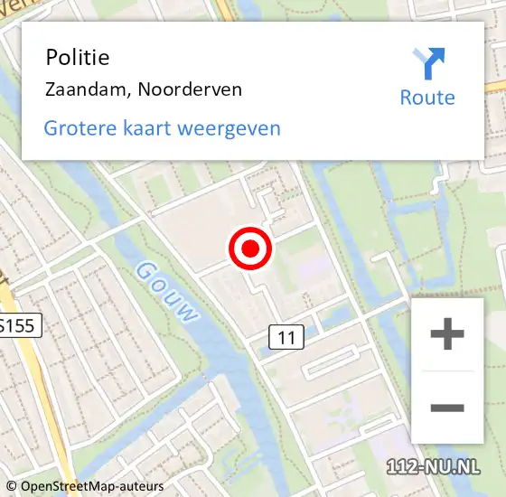 Locatie op kaart van de 112 melding: Politie Zaandam, Noorderven op 24 mei 2017 14:57